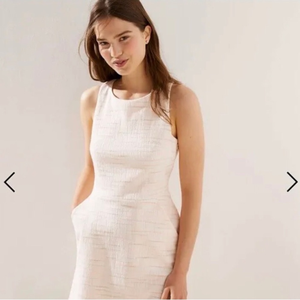 LOFT a-line criss cross back mini dress - Picture 3 of 15